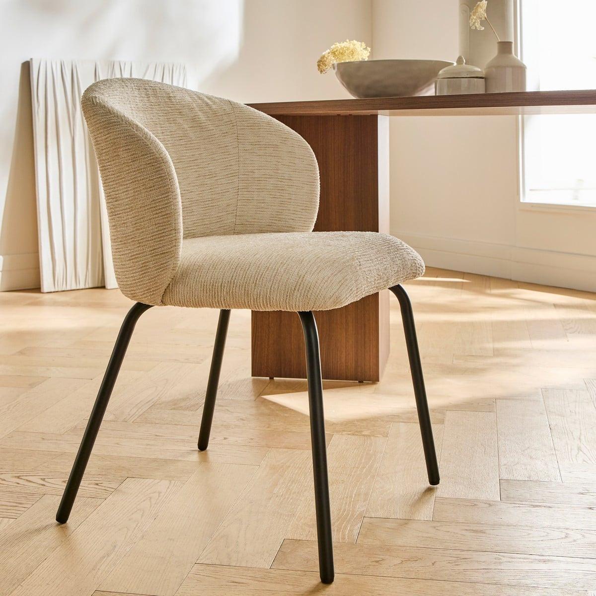 2ER-SET Stühle mit gepolsterter Sitzfläche und Rückenlehne Vesper 57/56/78 cm - Beige, Holzwerkstoff (49/79/56cm) - Calicosy
