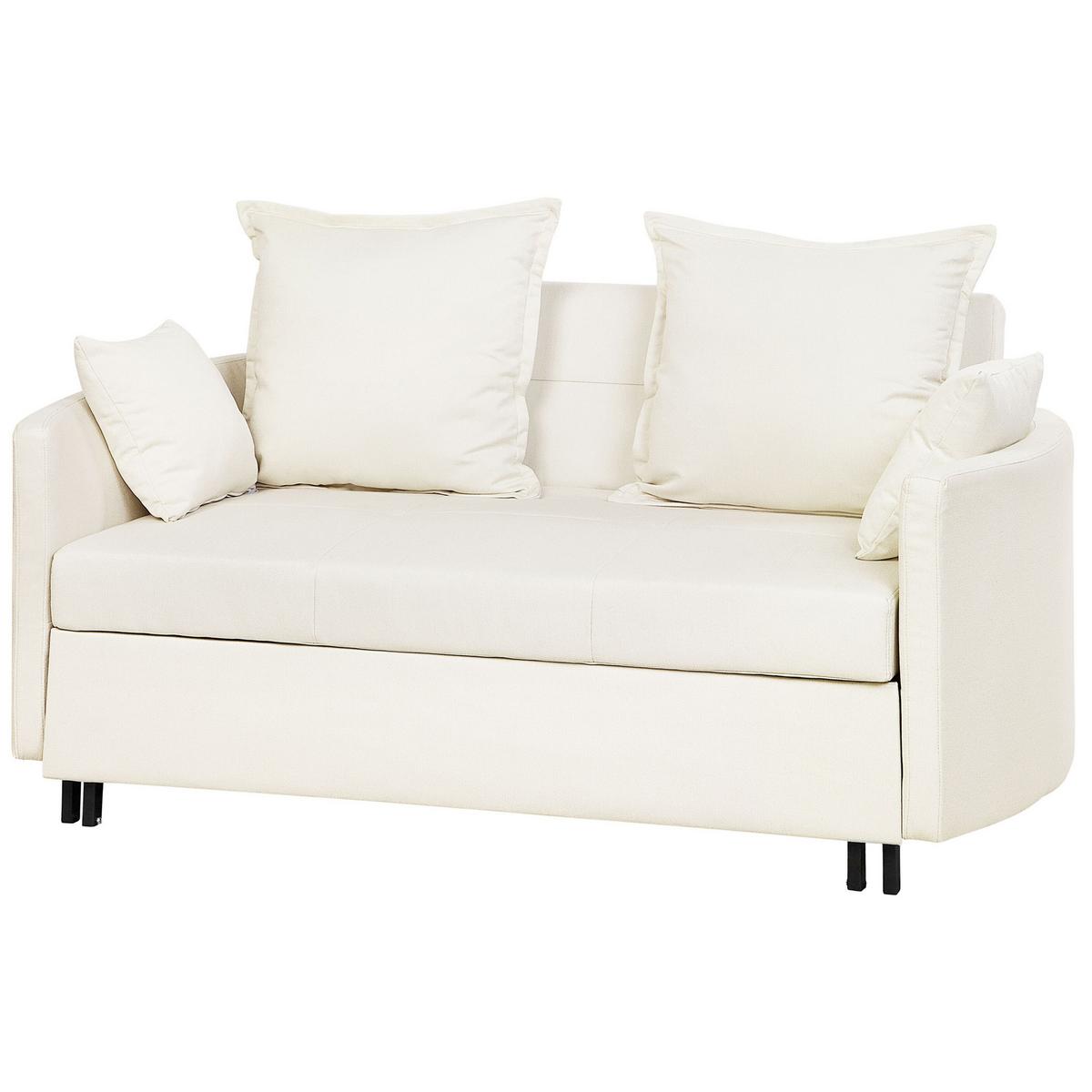 2-SITZER-SCHLAFSOFA Polsterbezug Beige Hovin - Beige, Textil (166/84/92cm) - Beliani