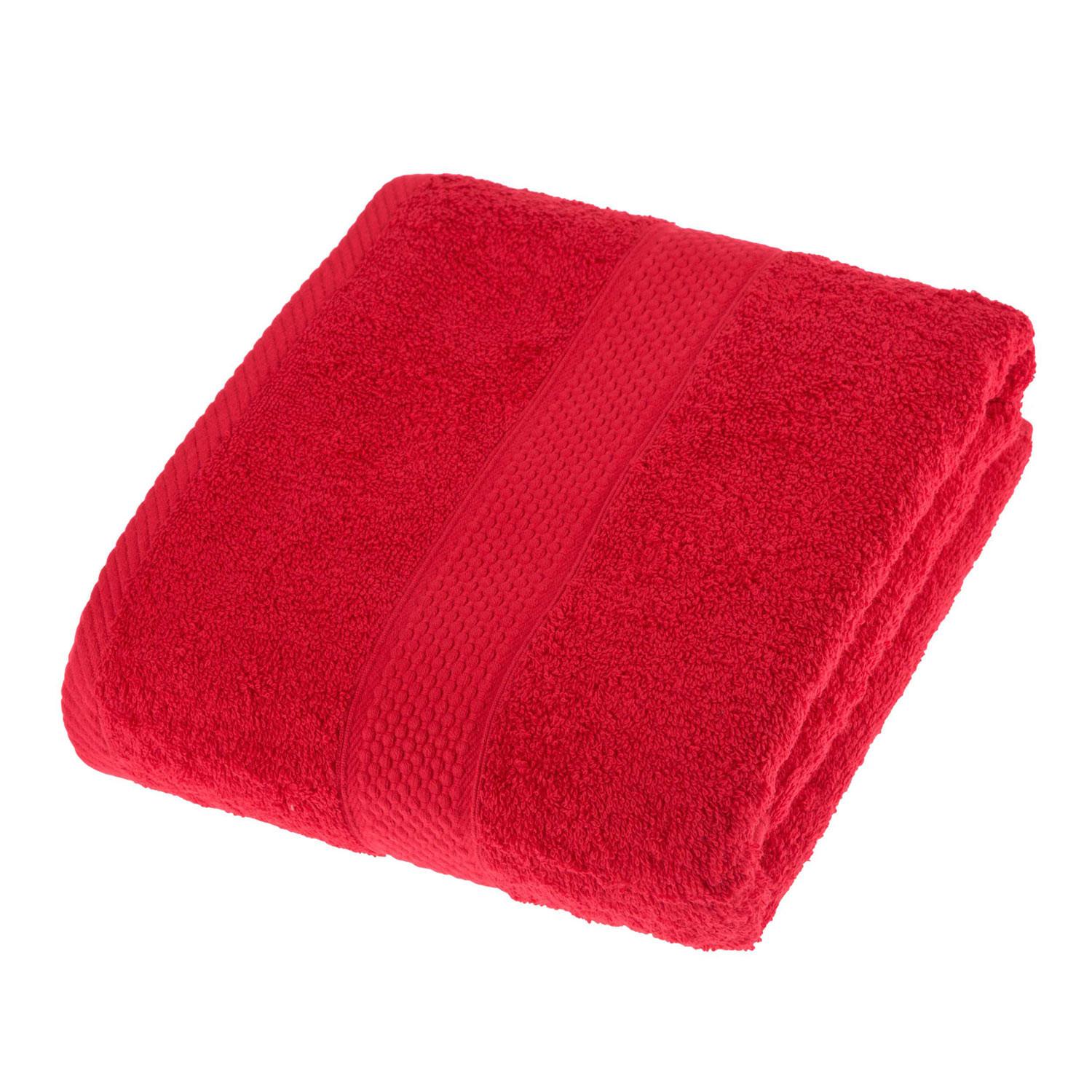 DUSCHTUCH Essential rot 70/130 cm - Rot, Textil (70/130cm) - Homescapes