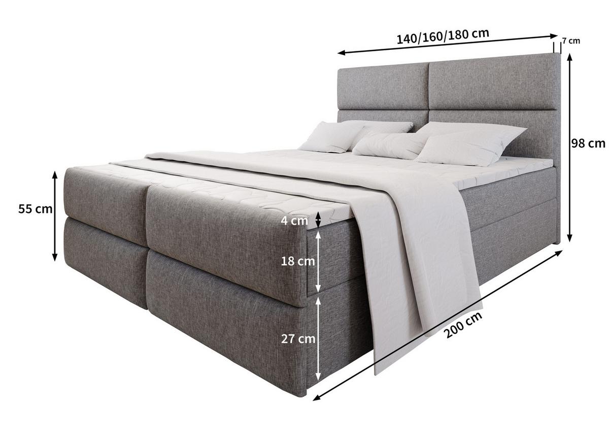 BOXBETT MULEN 160x200 cm mit Matratze und Topper - Braun - Braun, Holz (160/200cm) - MASSENO