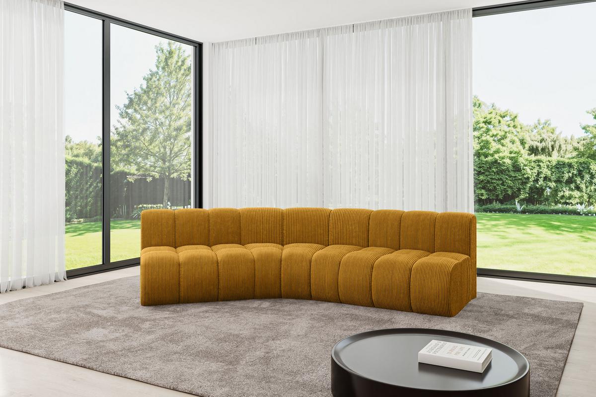ECKSOFA modulares Sofa Montra-L1 - 290x174x70 cm Senfgelb - Currygelb, Holzwerkstoff/Textil (290/174cm) - ALTDECOR