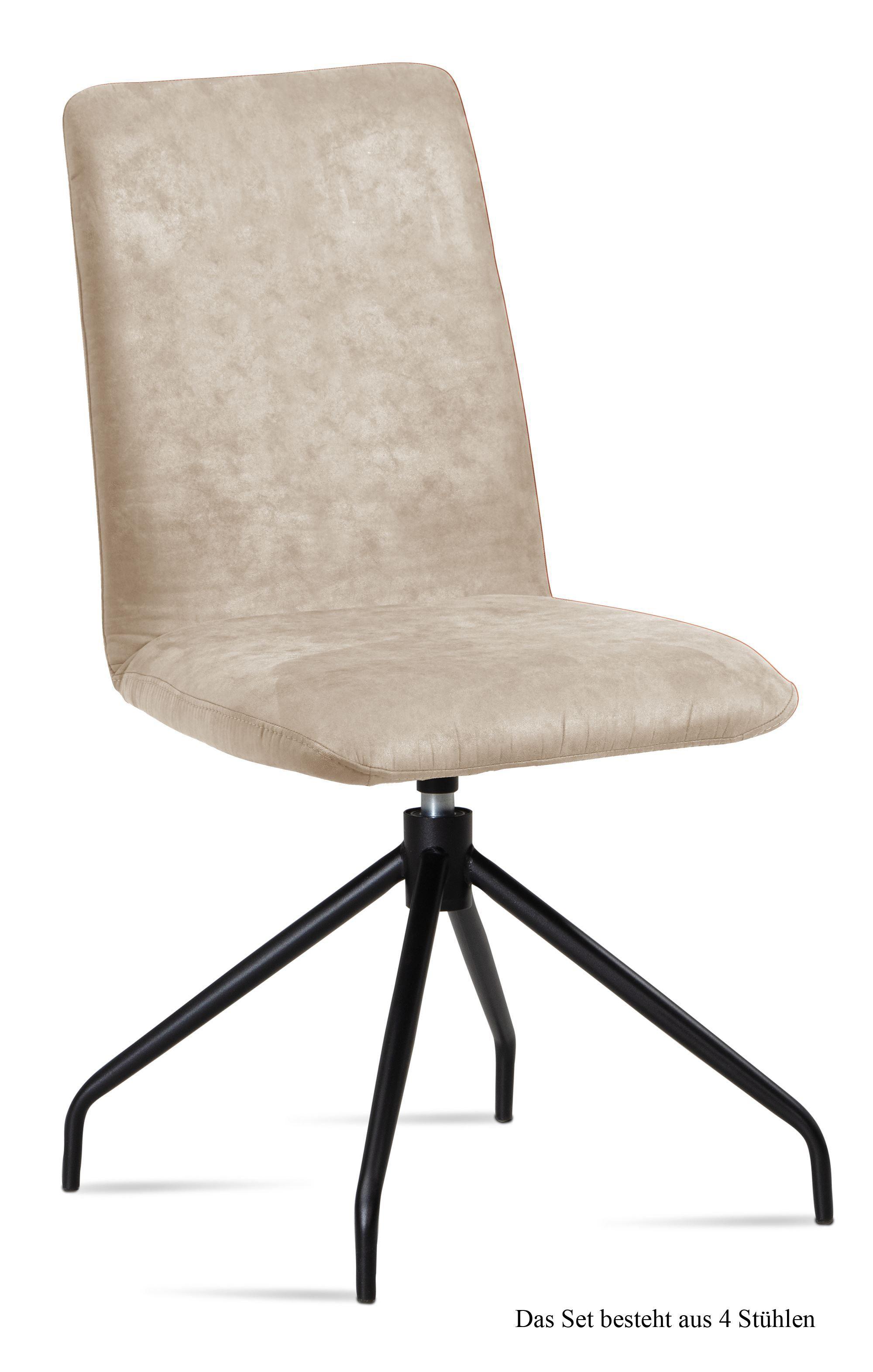 ESSZIMMERSTUHL drehbar (4er-Set) Divona 47x92x60 Schwarz/Natur - Schwarz/Naturfarben, Kunststoff (60/92/47cm) - 58aufmkessel