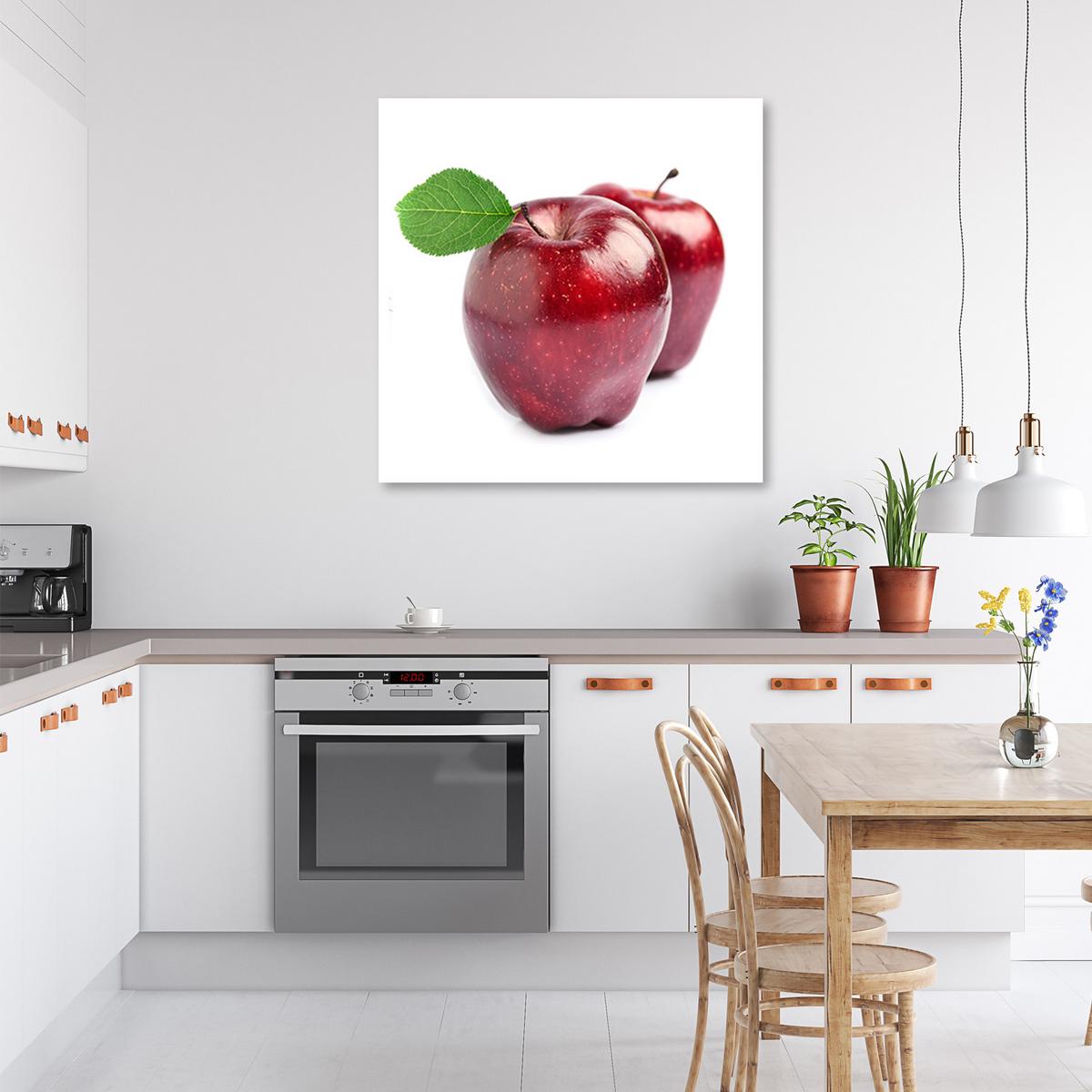 WANDBILD apfelfrucht - Rot, Textil (40/40cm) - Feeby