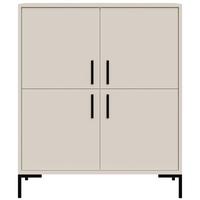 KOMMODE Selena, Highboard mit 4 Türen, Metallfüße, Selbstschließer, Kaschmir, 100 cm - Kaschmir/Schwarz, Holzwerkstoff/Metall (101/113/40cm) - Beautysofa