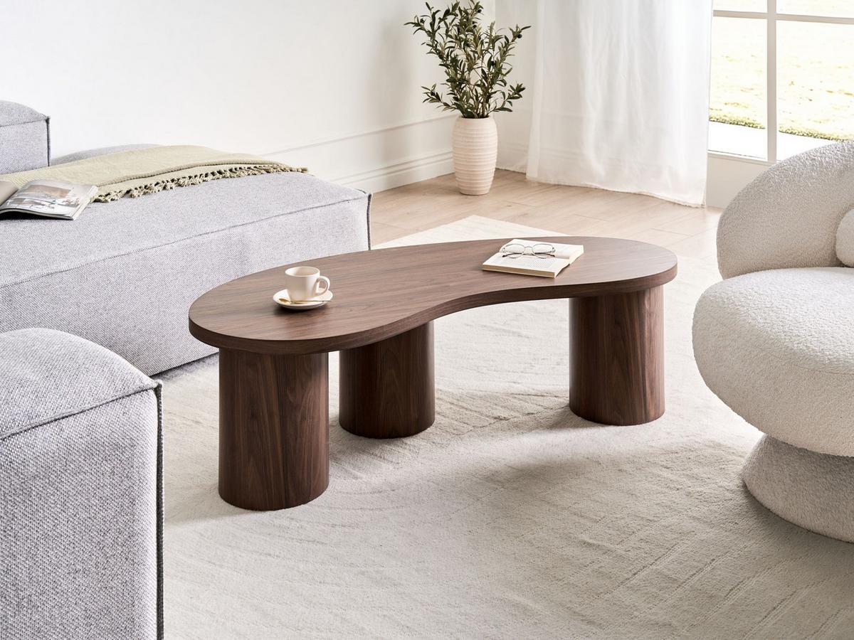 COUCHTISCH Braun Easton - Dunkelbraun, Holzwerkstoff (52/130/40cm) - Beliani