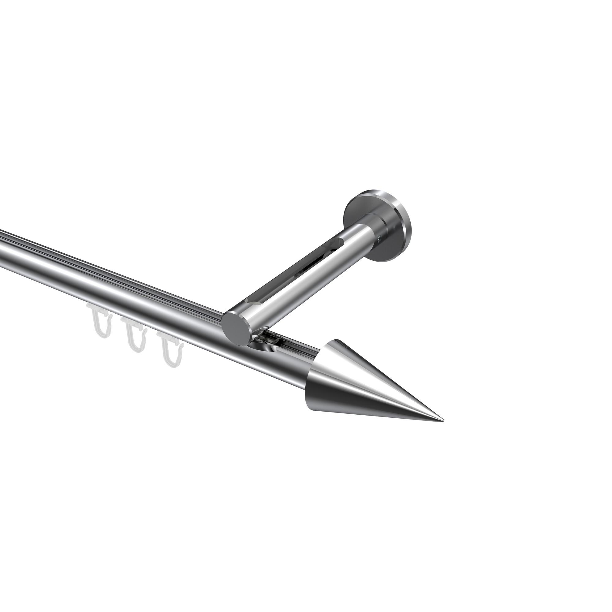 GARDINENSTANGE INNENLAUF Siteno Savio 520 cm (geteilt in 4 x 130 cm), 1-läufig, 20 mm Ø Chrom - Chromfarben, Metall (520cm) - INTERDECO