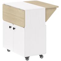 ESSTISCH Klappbarer Mobiler Küchentisch für 2-4 Personen, Klapptisch mit Rolle - Weiß, Holzwerkstoff/Kunststoff (70/83/75cm) - HOMCOM