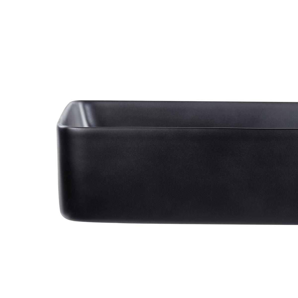 AUFSATZWASCHBECKEN 61/35 cm Schwarz Ulua - Schwarz, Keramik (61/11/35cm) - Beliani