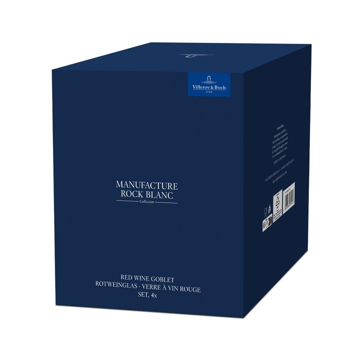 ROTWEINGLÄSER Manufacture Rock weiß-transparent 470 ml 4er Set - Transparent/Weiß, Glas (0.47L) - Villeroy & Boch