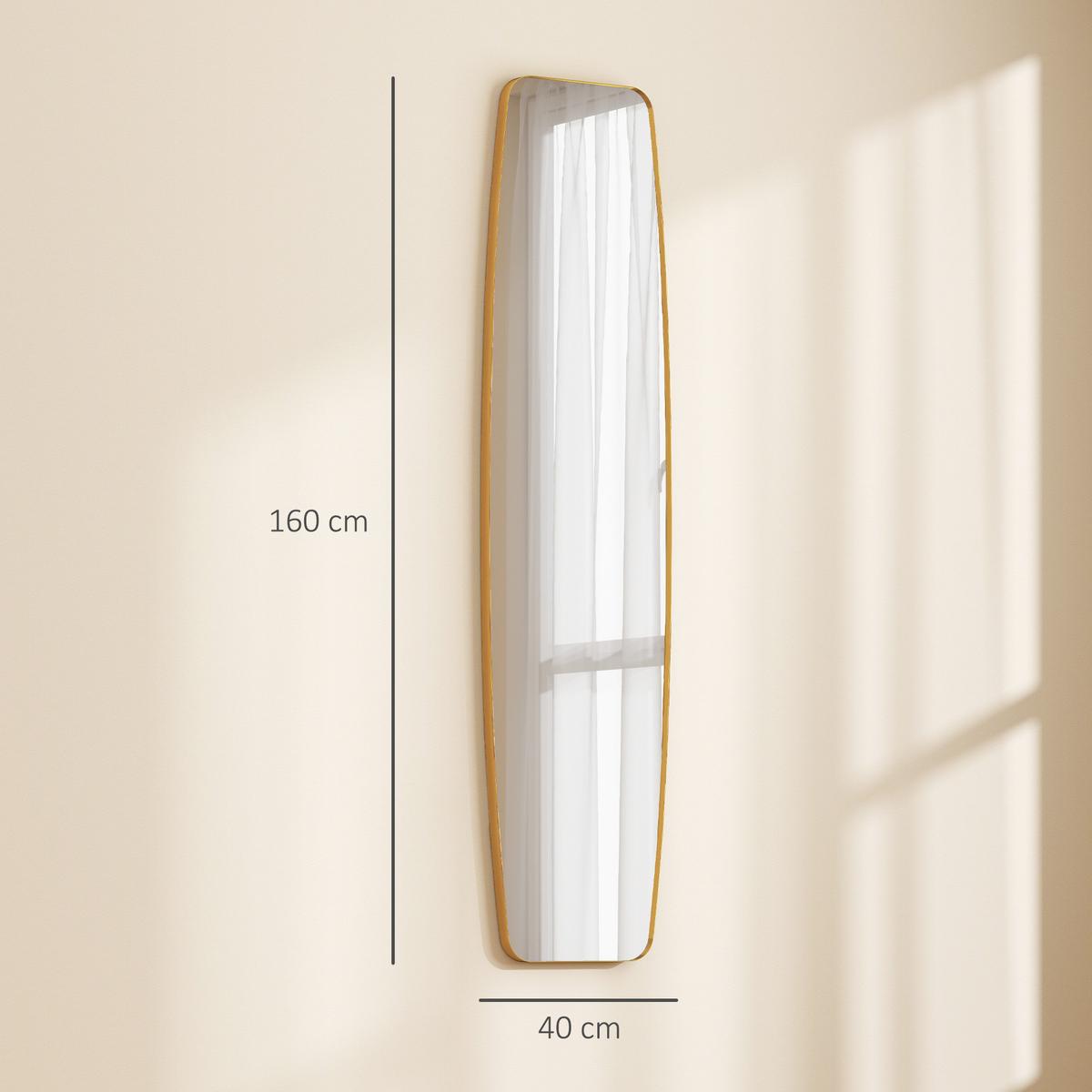 WANDSPIEGEL Glas MDF Gold - Goldfarben, Glas/Metall (40/3/160cm) - HOMCOM