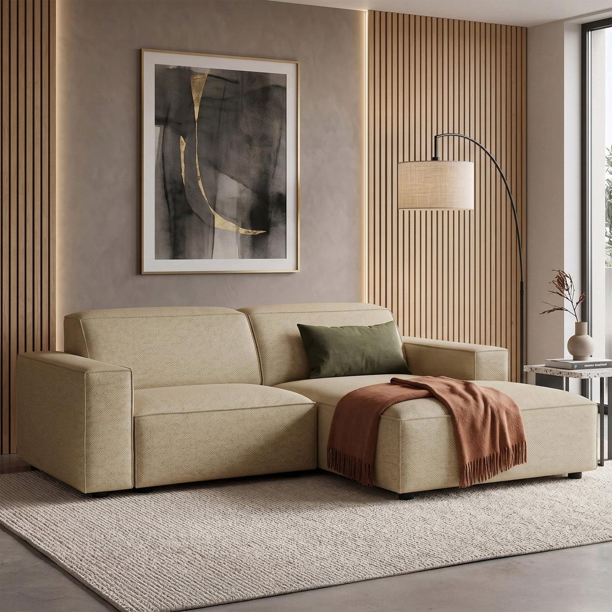 ECKSOFA Sellmo 210 cm - Schwarz/Cappuccino, Kunststoff/Textil (210/166cm) - Selsey