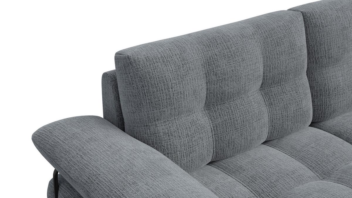 SOFA BUBBARA 2,5-Sitzer, dunkelgrau - Dunkelgrau/Schwarz, Holz/Textil (215/87/96cm) - Wozimo