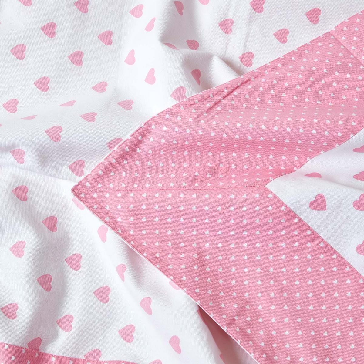 ÜBERWURF 150/200 cm, Herz-Muster, 100% Baumwolle - Rosa, Textil (150/200cm) - Homescapes