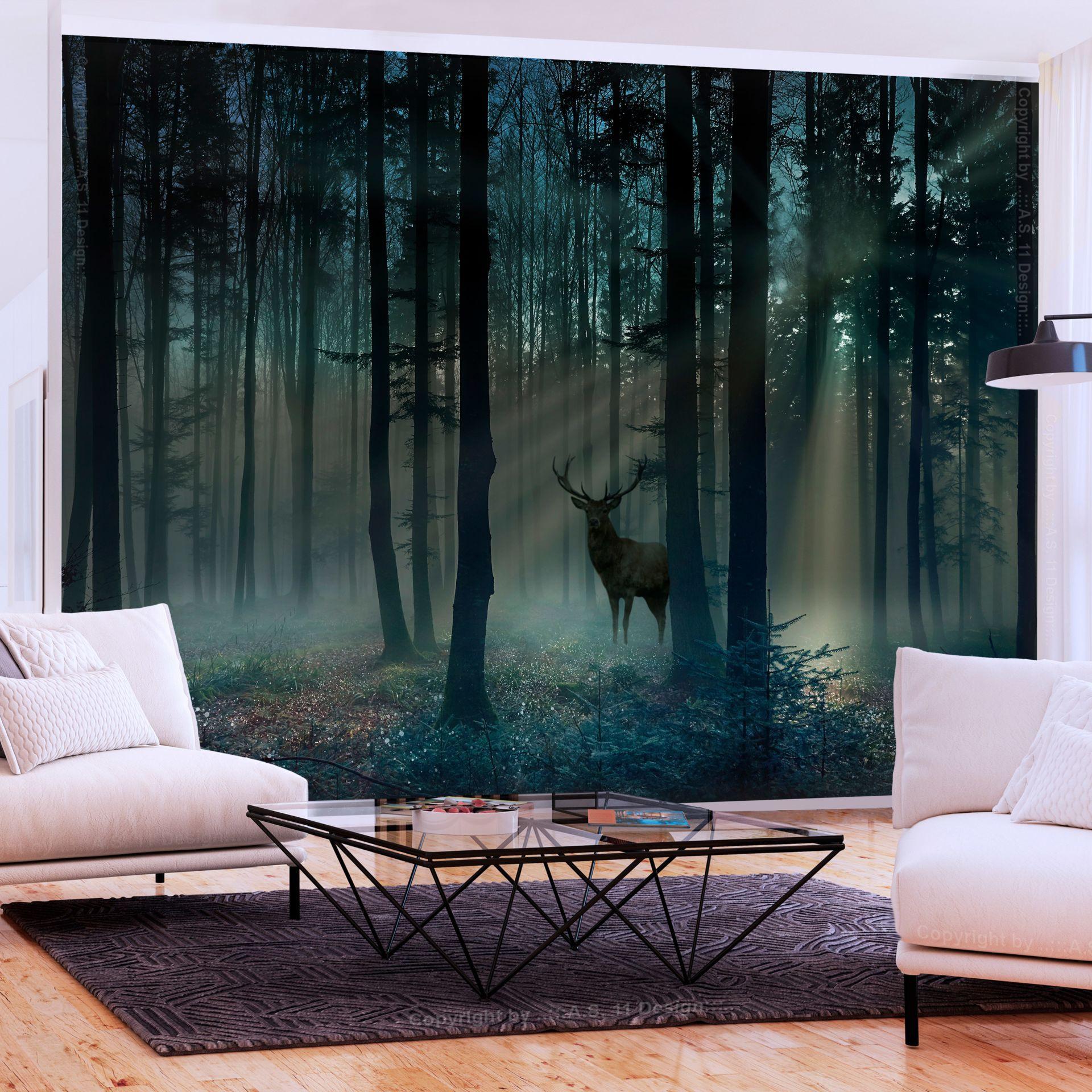 SELBSTKLEBENDE FOTOTAPETE 147/105 cm - Schwarz/Grün, Kunststoff/Textil (147/1cm) - KUNSTLOFT