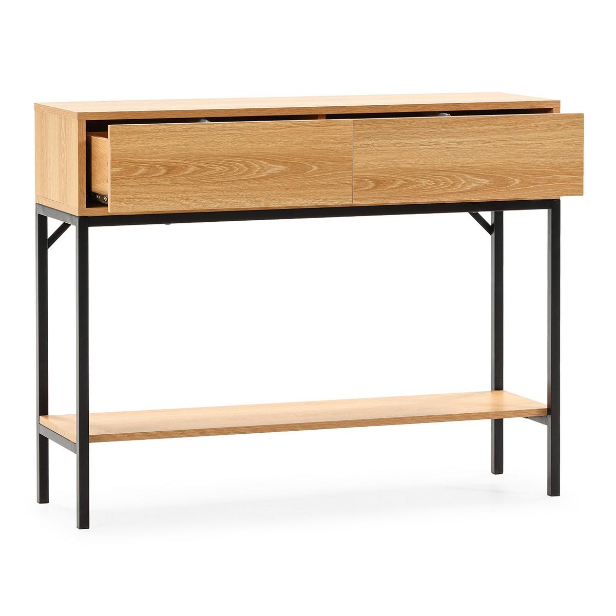 KONSOLENTISCH Auri 2 schubladen Eiche-Optik - Honigeiche, Holzwerkstoff (30/100/80cm) - VS Venta-stock