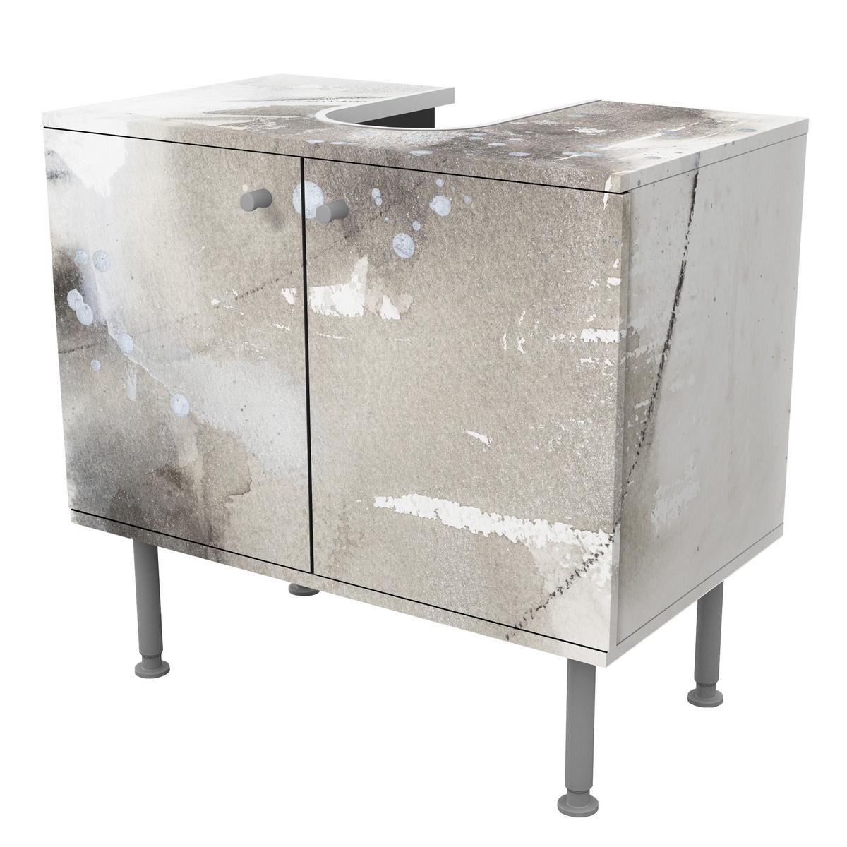WASCHBECKENUNTERSCHRANK Mystische Objekte I 60/55/35 cm - Grau, Holzwerkstoff (60/55/35cm) - Bilderwelten