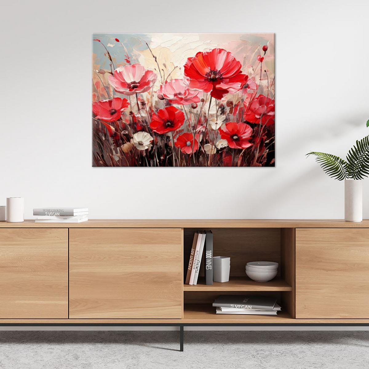LEINWANDBILD Blumen 120x80cm - Rosa, Textil (120/80cm) - Feeby