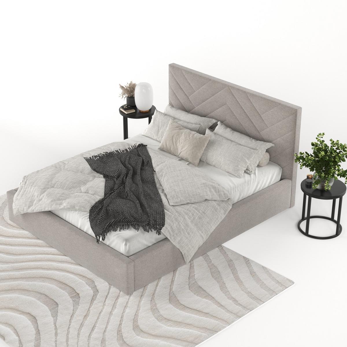 POLSTERBETT Arco 180/200 cm Beige im Asti Stoff - Beige/Schwarz, Holz/Holzwerkstoff (180/200cm) - AltaBeds