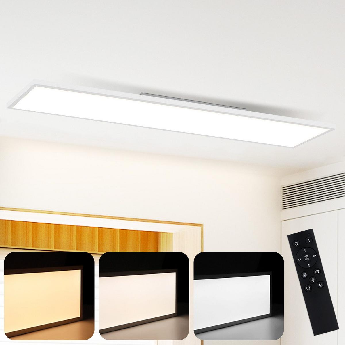LED-DECKENLEUCHTE Thrall 100/25/1cm - Weiß, Metall (100/25/1cm) - ZMH