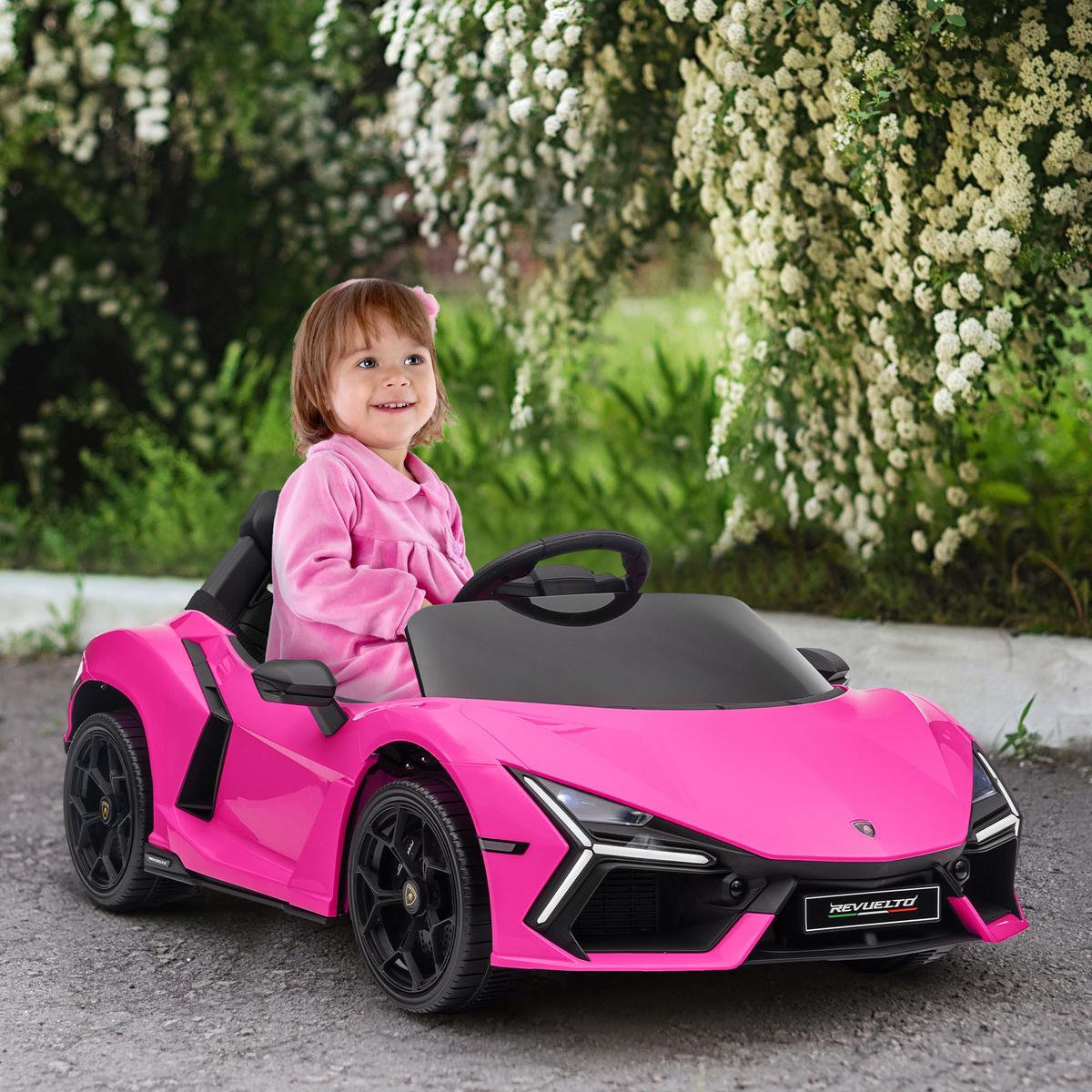KINDER Elektroauto 12V Kinderauto mit 2,4G Fernbedienung, Musik, Rosa - Rosa, Metall (105/60/40cm) - AIYAPLAY