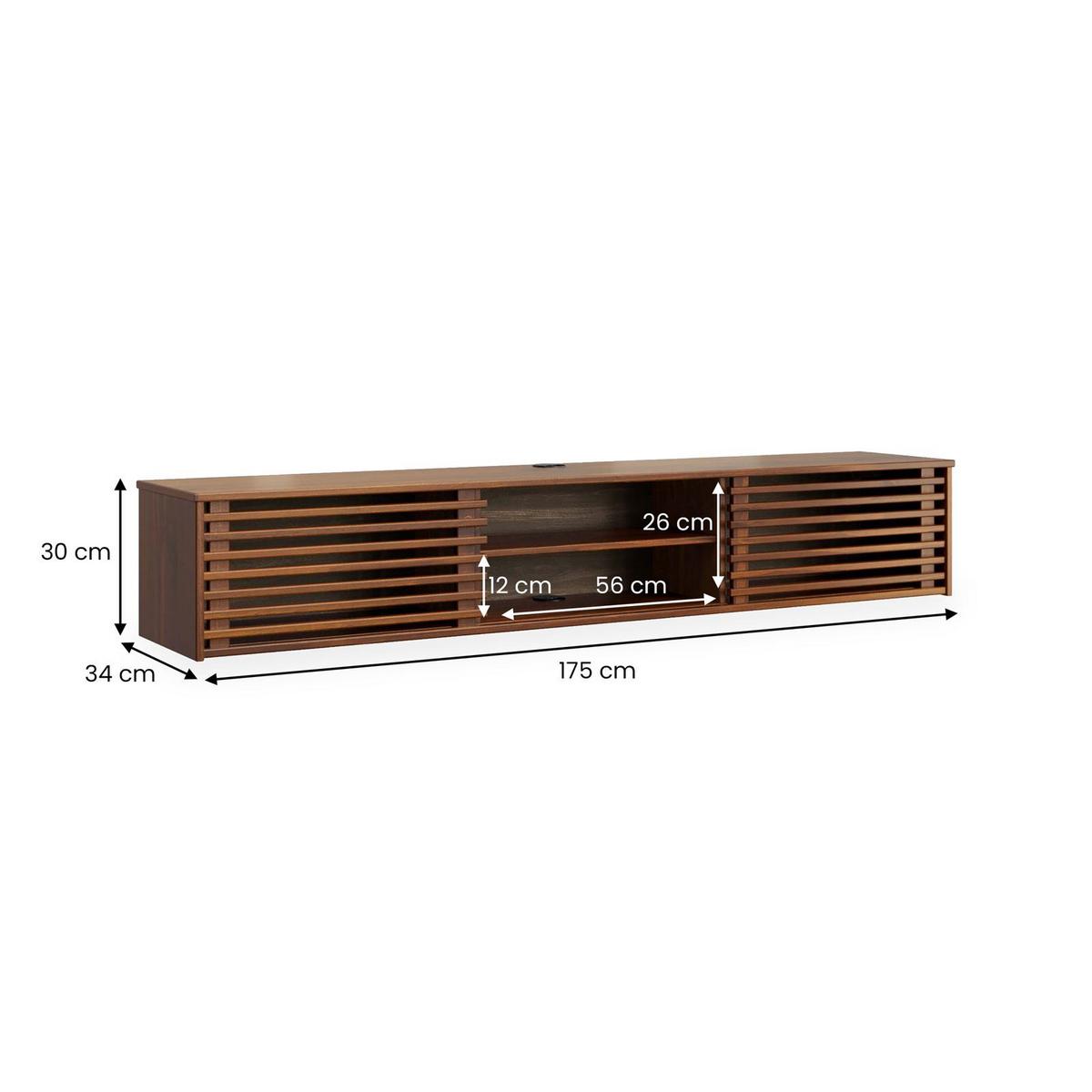LOWBOARD RIAN Kastanie - Kastanienfarben, Holz (175/30/34cm) - IDIMEX