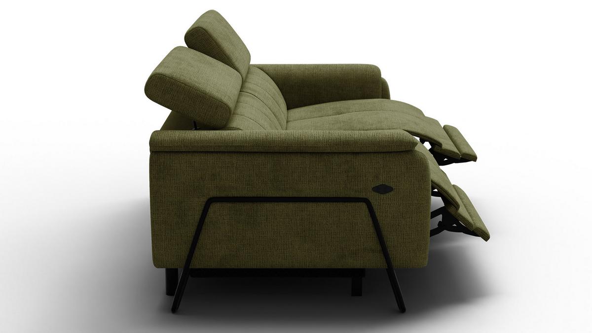 RELAXSOFA RODEN 3-Sitzer, olive - Olivgrün, Holz/Textil (194/82/103cm) - Wozimo
