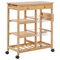 SERVIERWAGEN Bambus Hellbraun Morino - Braun, Holz (67/80/37cm) - Beliani