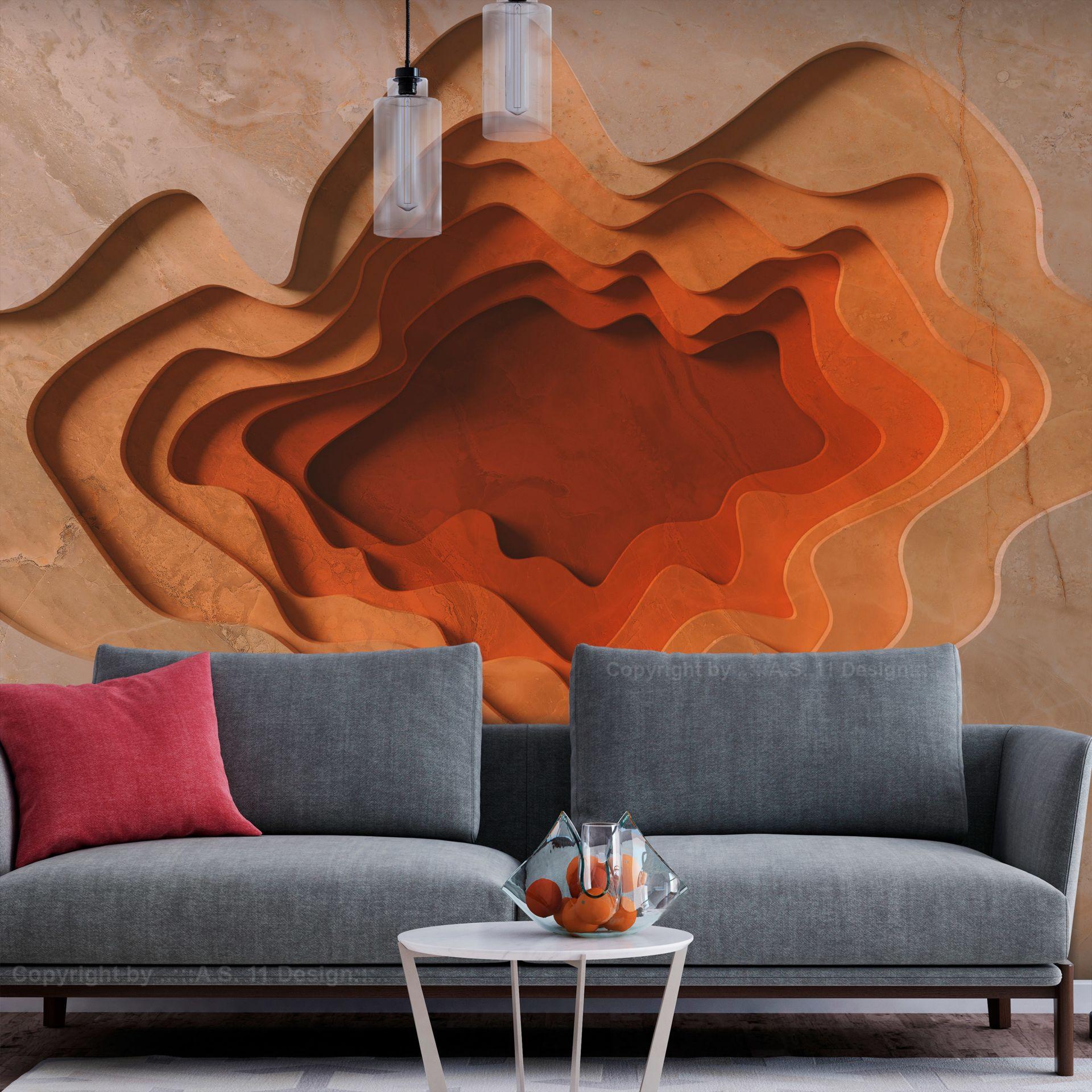SELBSTKLEBENDE FOTOTAPETE 98/70 cm - Beige/Orange, Kunststoff/Textil (98/1cm) - KUNSTLOFT