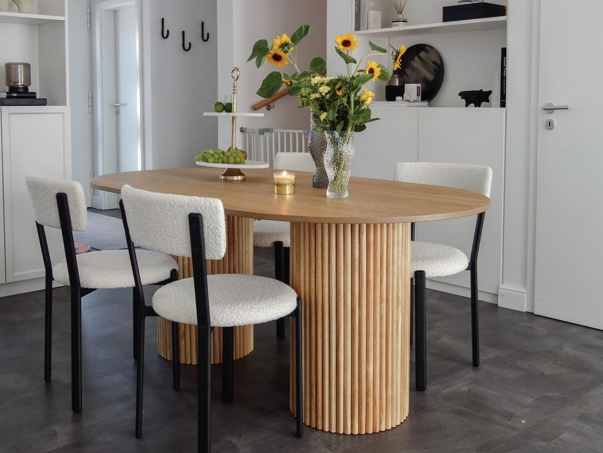 ESSTISCH 180/100/76 cm Hellbraun Oval Sheridan - Hellbraun, Holzwerkstoff (180/100/76cm) - Beliani