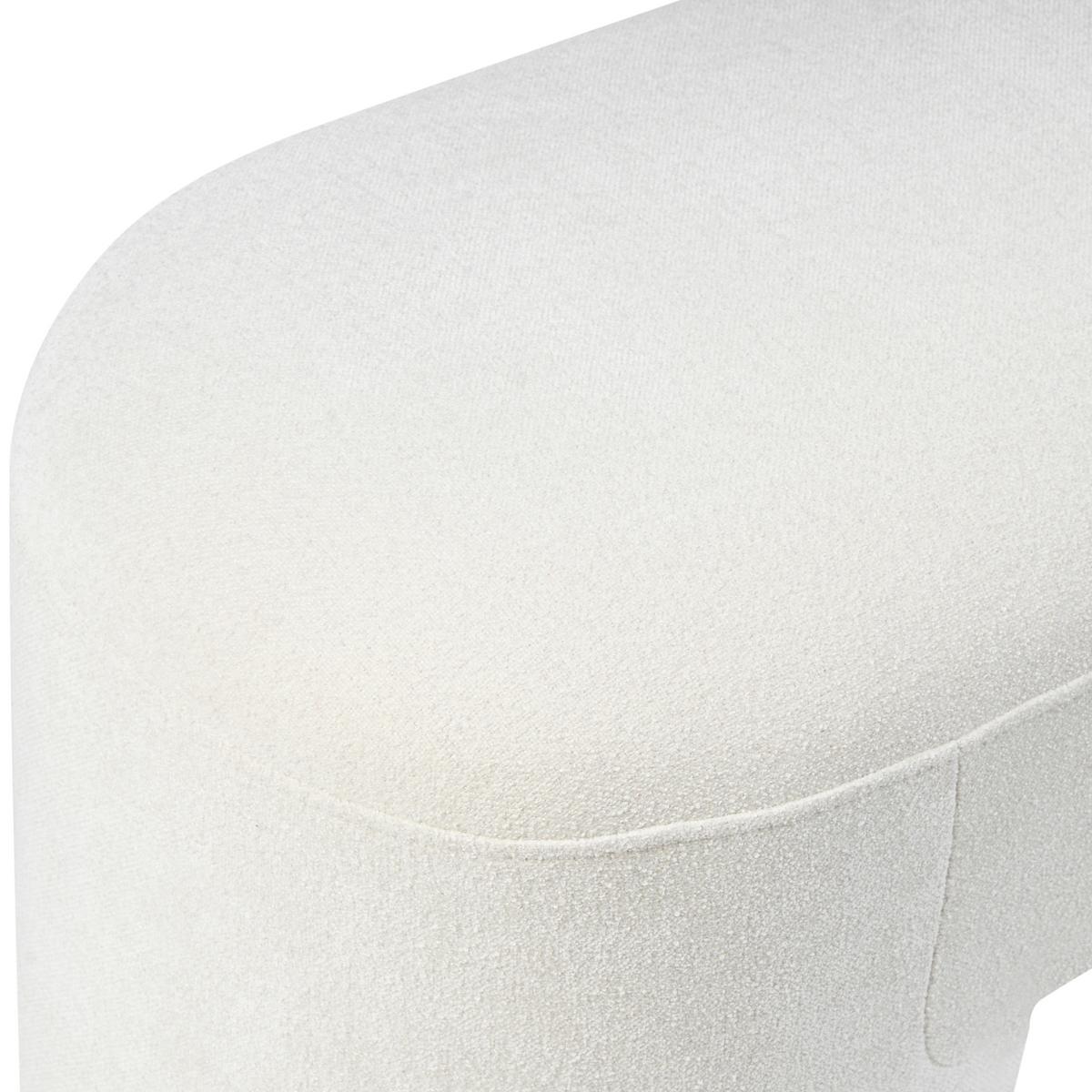 POLSTERBANK Bouclé Weiß Decorah - Weiß, Textil (88/46/39cm) - Beliani