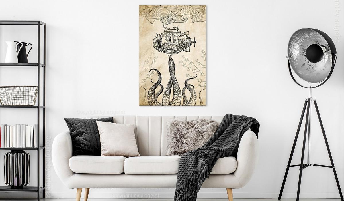 KUNSTDRUCK Schwarz 80/120 cm - Schwarz/Braun, Textil (80/120cm) - KUNSTLOFT