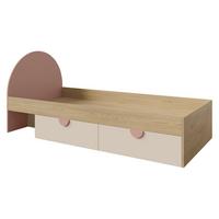 JUGENDBETT Lexi 13 L / P - Eichefarben/Rosa, Holzwerkstoff/Kunststoff (90/200cm) - MIRJAN24