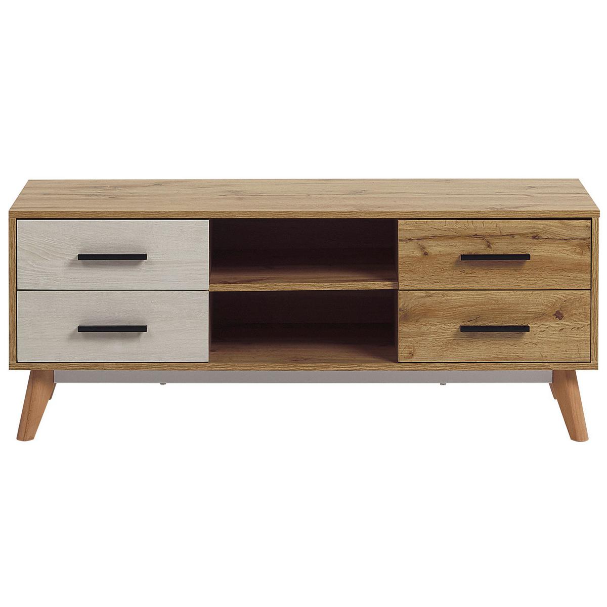 TV-MÖBEL Hellbraun, Weiß FLORIDA 40/120/49 cm - Hellbraun, Holzwerkstoff (120/49/40cm) - Beliani