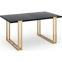 ESSTISCH Wolf rechteckig ausziehbar, Schwarz 140-240/80/76 cm - Goldfarben/Schwarz, Holzwerkstoff/Metall (80/240/76cm) - WFL GROUP