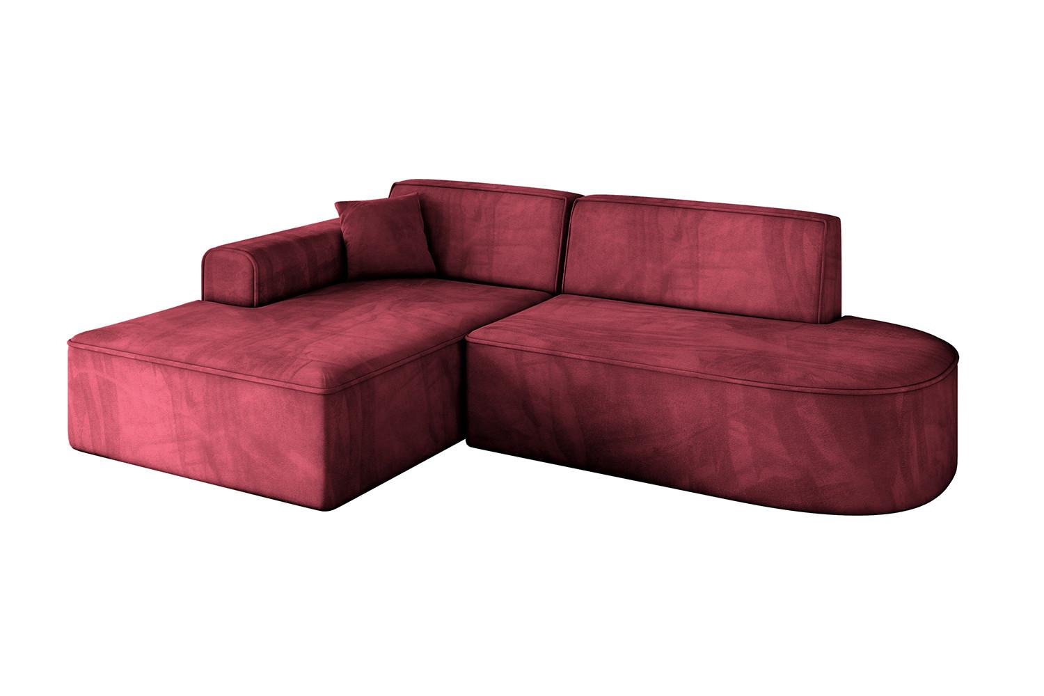 ECKSOFA Ottomane Links IREA-L1-v3 - 232x165x77 cm Bordeauxrot - Bordeaux, Holzwerkstoff/Textil (232/165cm) - ALTDECOR