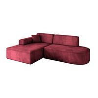 ECKSOFA Ottomane Links IREA-L1-v3 - 232x165x77 cm Bordeauxrot - Bordeaux, Holzwerkstoff/Textil (232/165cm) - ALTDECOR