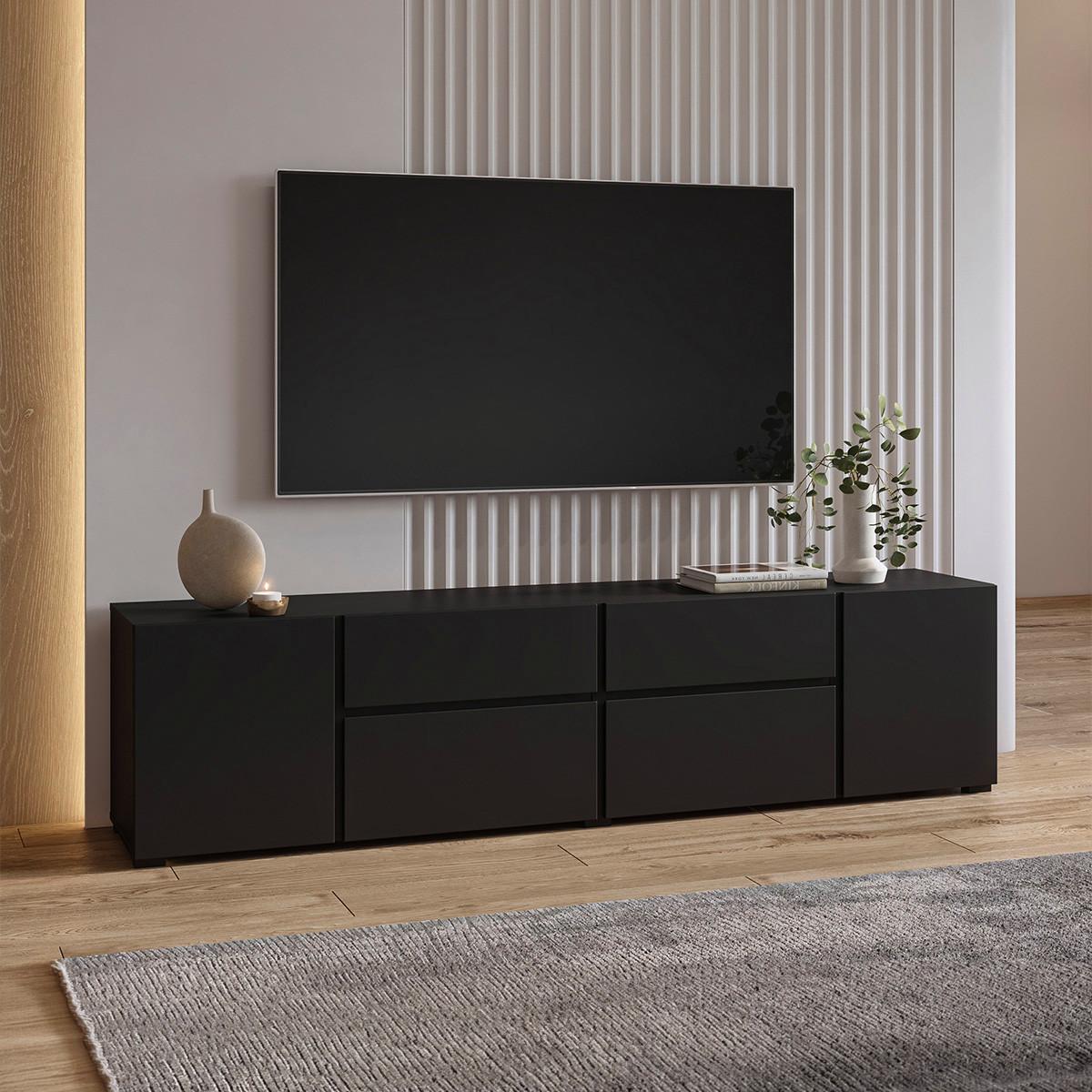 TV-MÖBEL Maxis Schwarz - Schwarz, Holzwerkstoff (195/48/40cm) - Petits-meubles