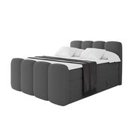 BOXSPRINGBETT mit Matratze H3/H4 - NINA-Z KING - 200x200 cm Grau - Titanfarben, Holzwerkstoff (200/200cm) - ALTDECOR