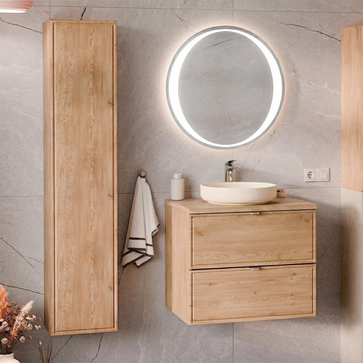 BADMÖBEL 60cm Elias 2er-Set Holz - Braun, Holzwerkstoff (60/52.2/46cm) - Petits-meubles