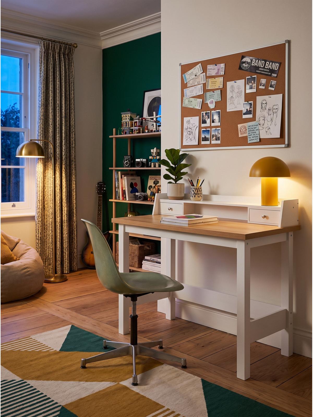 SCHREIBTISCH GENUA, MDF, Natur-Weiß, 106 x 53 x 90 cm - Weiß, Holzwerkstoff/Metall (53/106/90cm) - KADIMA DESIGN