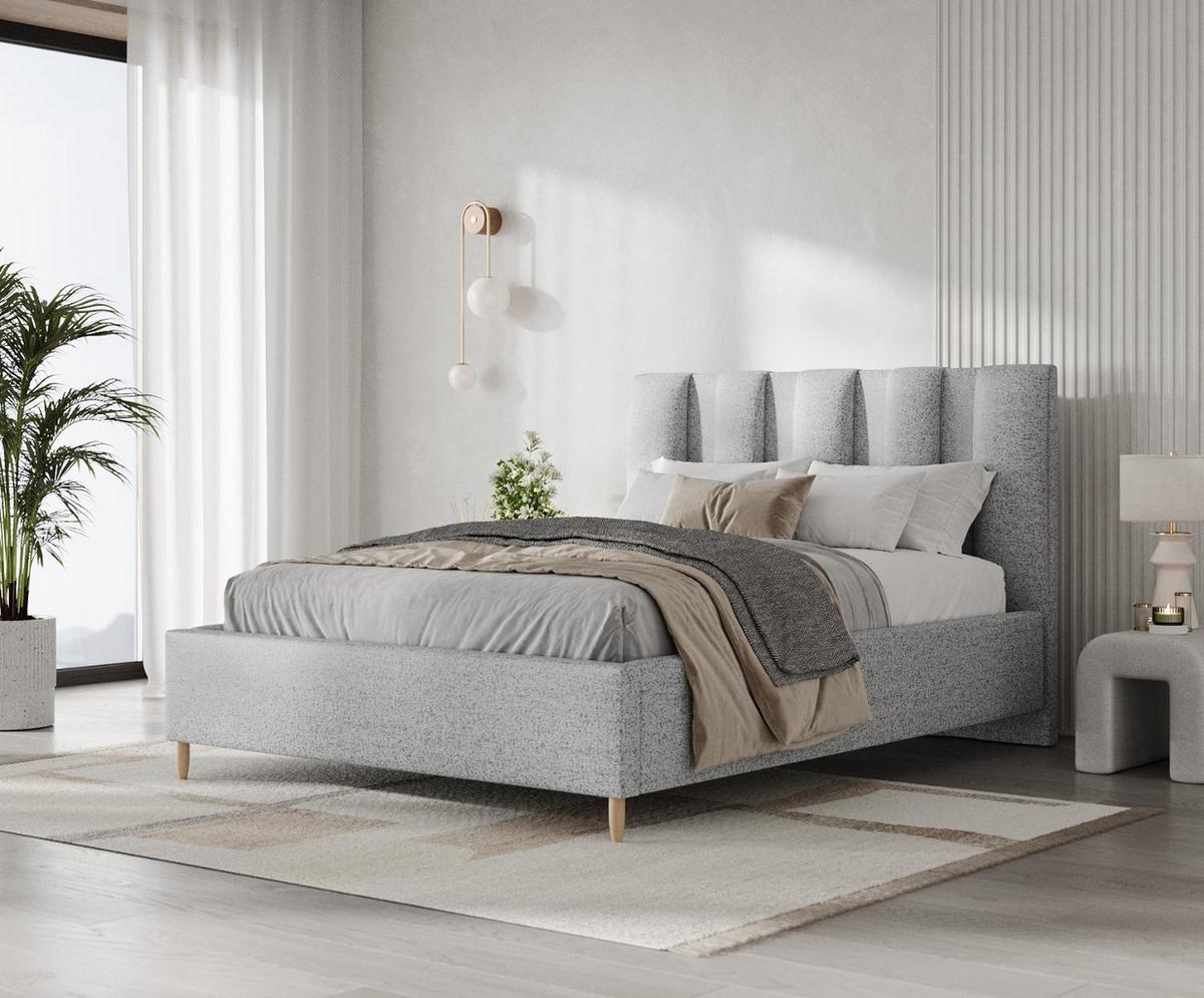 POLSTERBETT Loom 180/200 cm Grau im Riva Stoff - Naturfarben/Grau, Holz/Holzwerkstoff (180/200cm) - AltaBeds