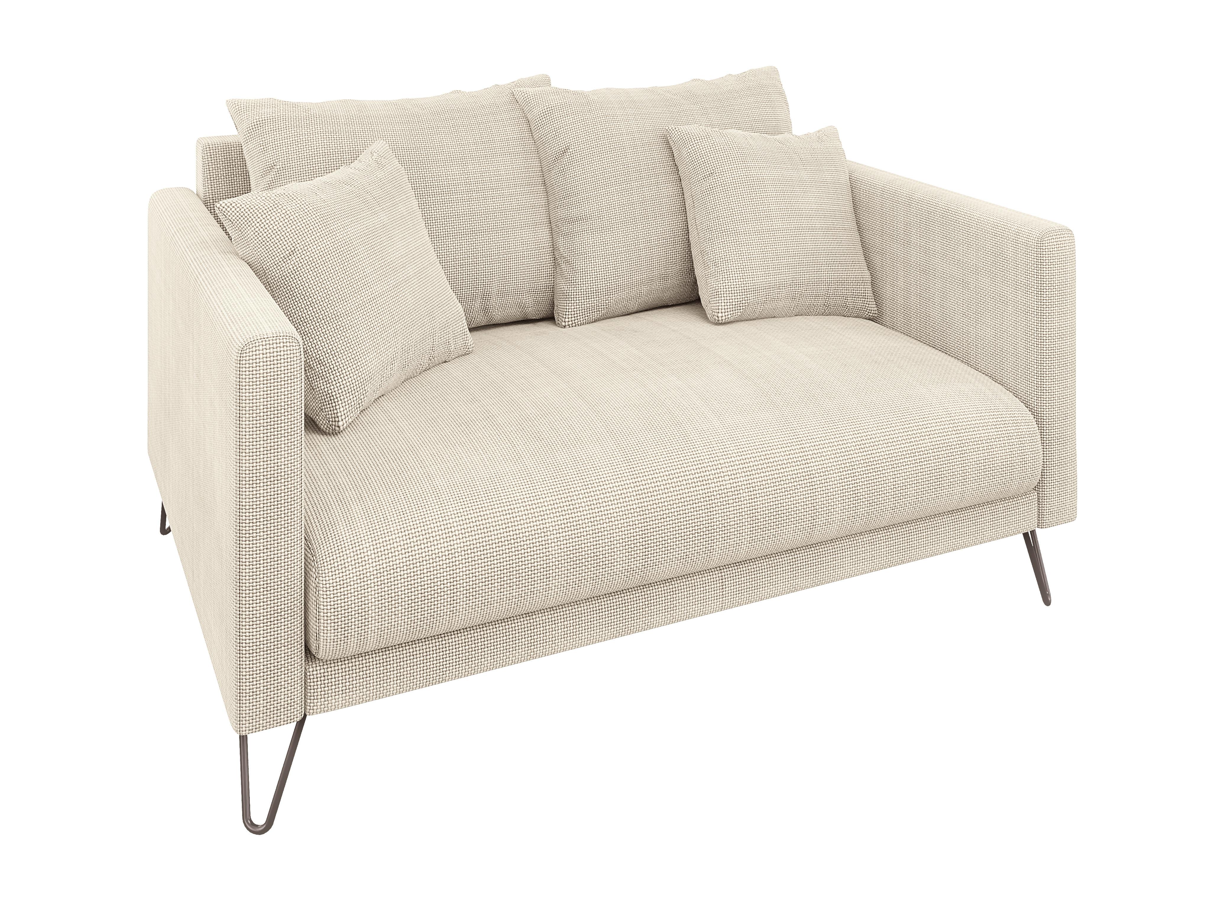 2-SITZER-SOFA Harmony Beige Chenille - Beige/Schwarz, Holz/Textil (140/85/100cm) - S-Style Möbel