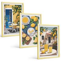 BILDER SET 3er Set - 40x60 cm Goldrahmen - Patio Sun Limonade - Goldfarben, Kunststoff (40/60cm) - TULUP