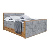 BOXSPRINGBETT mit Matratze H3|H4 und Lattenrost - LOLLI8-Z KING-120x200 - Grau Casablanca - Grau, Holzwerkstoff (120/200cm) - ALTDECOR