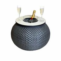 3-IN-1 LOUNGETISCH MIT ACRYL-KÜHLER Milano Anthrazit/Champagner 40 cm - Champagner/Anthrazit, Kunststoff (55/55/40cm) - COOTAB Cooler Table