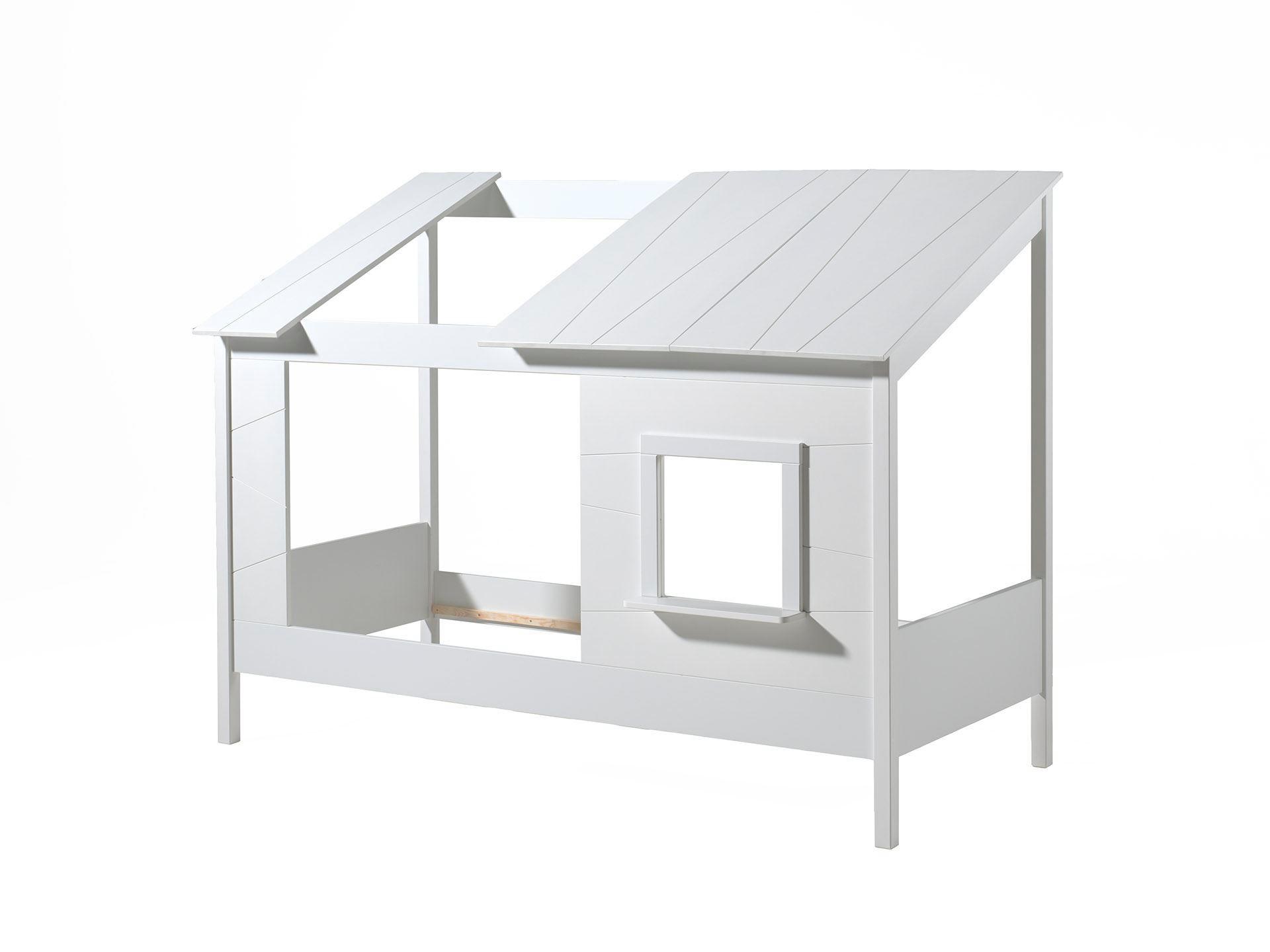 HAUSBETT Katalyn 214x159x105 aus MDF+Massivholz in Weiß - Beige, Holzwerkstoff (90/200cm) - 58aufmkessel