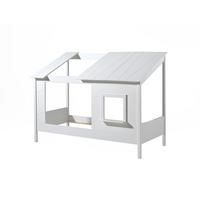 HAUSBETT Katalyn 214x159x105 aus MDF+Massivholz in Weiß - Beige, Holzwerkstoff (90/200cm) - 58aufmkessel