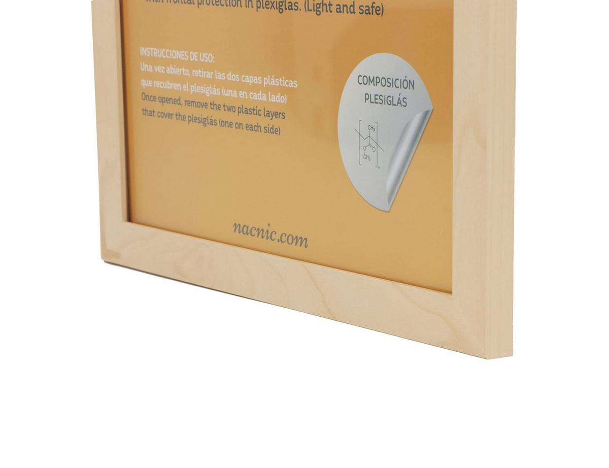 RAHMEN Set mit 12 aus MDF und Acrylglas Schutz und Aussteller für Fotografien, Bilder, Poster, Gemälde, Dekoration für Haus Farbe Hellholz A4 - Beige, Holz (21/3cm) - Nacnic