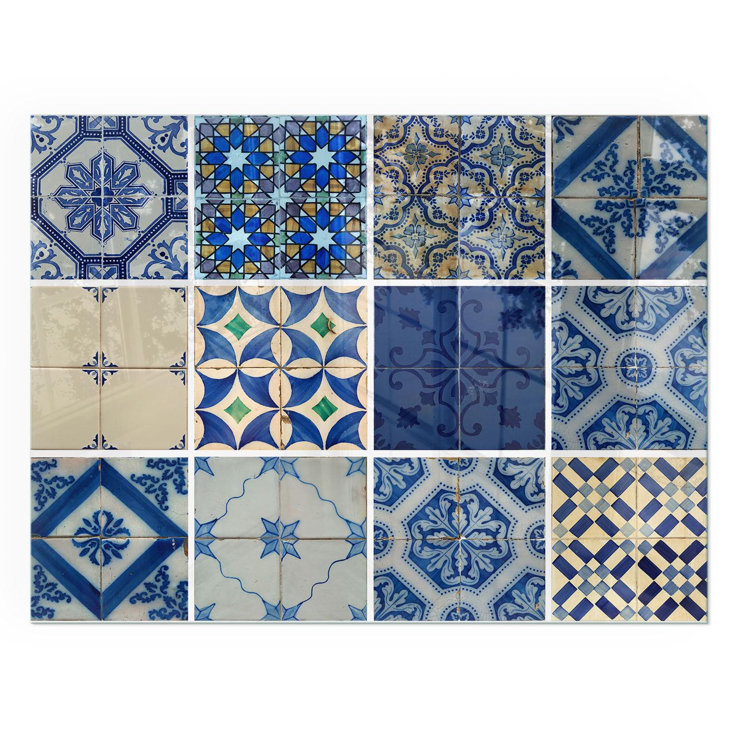 GLASPLATTE für Kamin 80x60 cm - Blau, Glas (80/60/0.4cm) - TULUP
