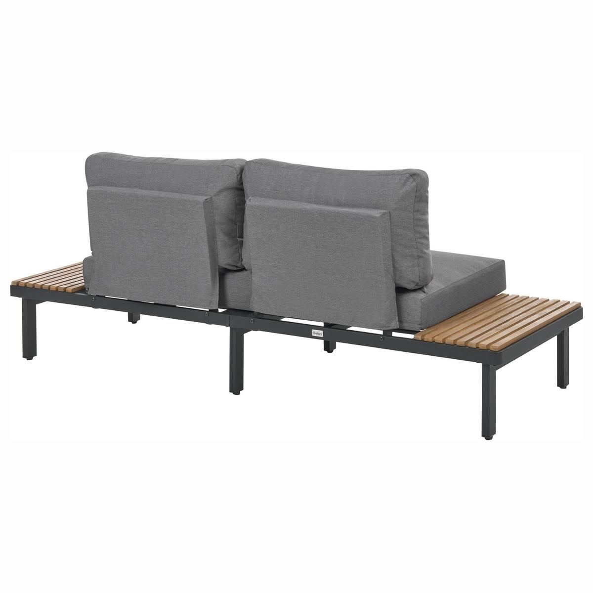 LOUNGE-SET mit Tisch 5-Sitzer Akazienholz Dunkelgrau Fivizzano - Dunkelgrau/Braun, Holz - Beliani